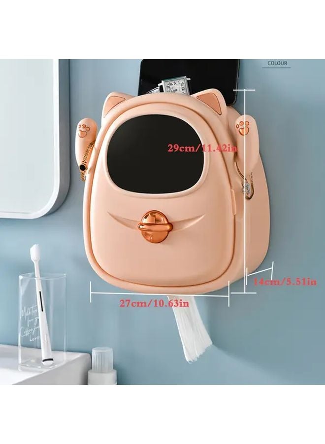 صندوق ورق الحمام الوردي مع تخزين من طابقين وتصميم لطيف - Image 2